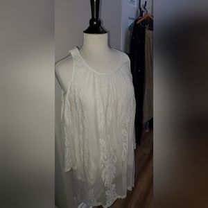XCVI Long White Lace Shirt